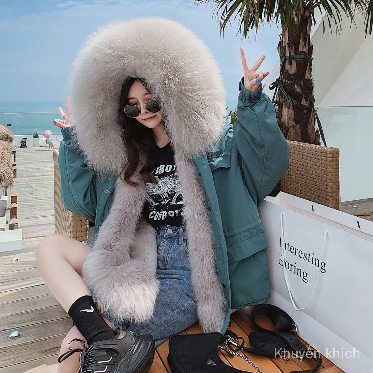 Áo khoác giả lông cáo thời trang cho nữ năm 2021