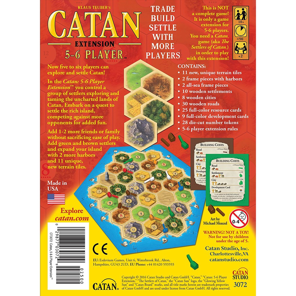Catan mở rộng 5-6 người chơi phiên bản tiếng Anh