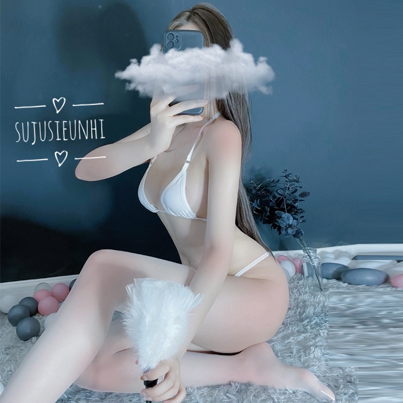 (2 màu) Set đồ lót tam giác dây mảnh/bikini siêu nhỏ tự buộc sexy cho nữ | BigBuy360 - bigbuy360.vn