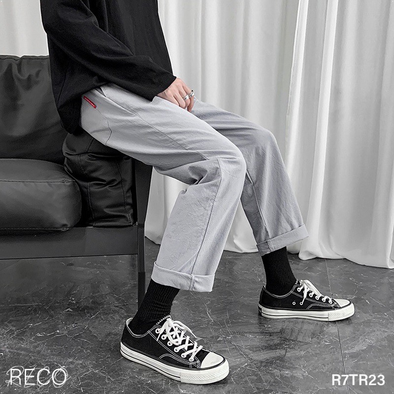 Quần vải nam nữ Hàn Quốc dáng vừa Trousers Loose R7TR23