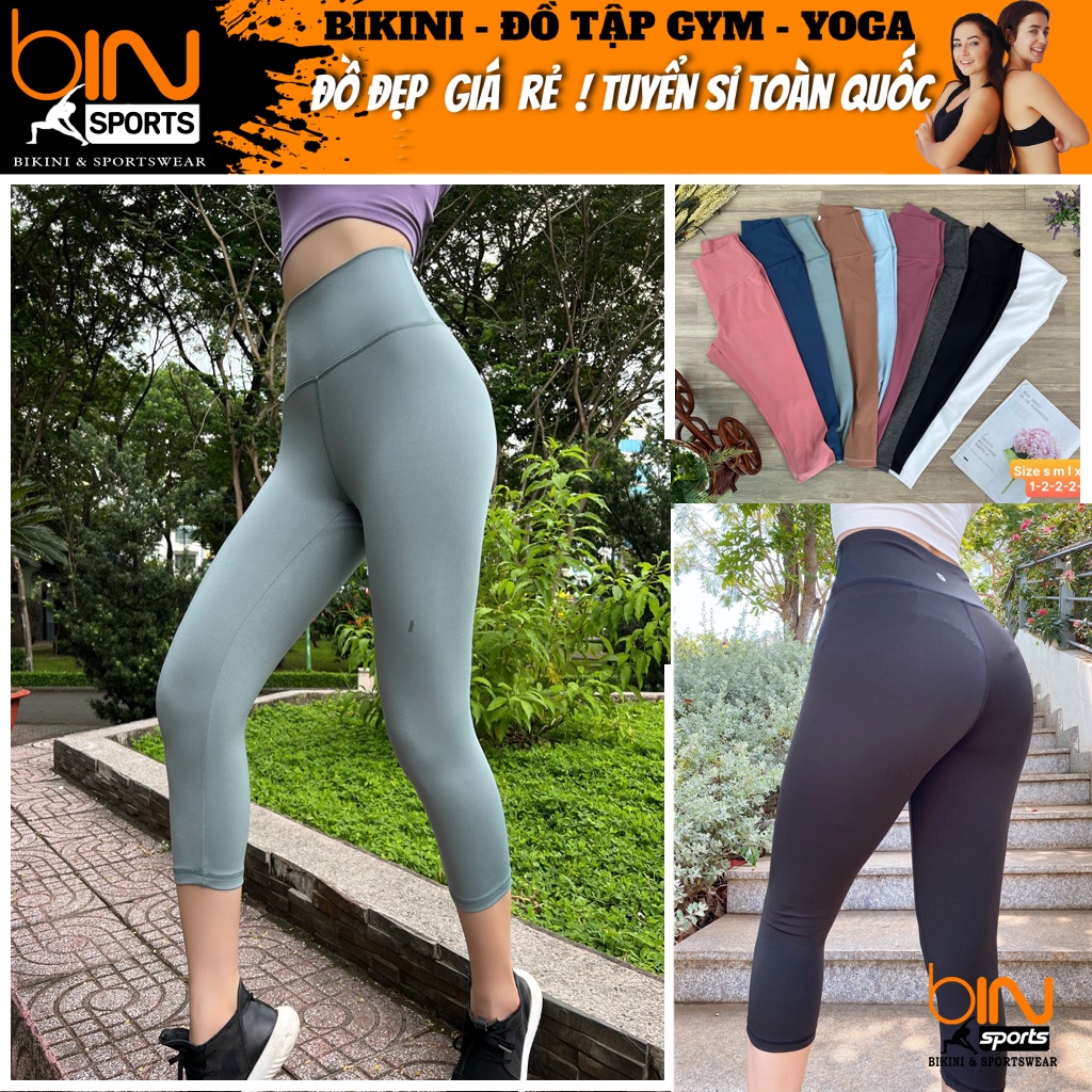 Quần tập gym yoga thể thao nữ, quần lửng cạp cao ôm mông gen bụng tôn dáng nhiều màu Bin Sports Q154