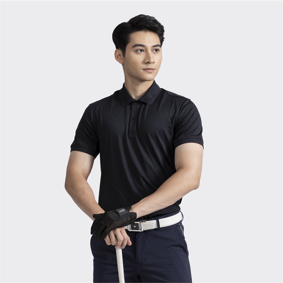 Áo Thun Polo Ngắn Tay Có Cổ Bẻ ARISTINO APS092S2 Phông Nam trơn màu emboss dáng suông vừa vải Polyester thể thao cao cấp