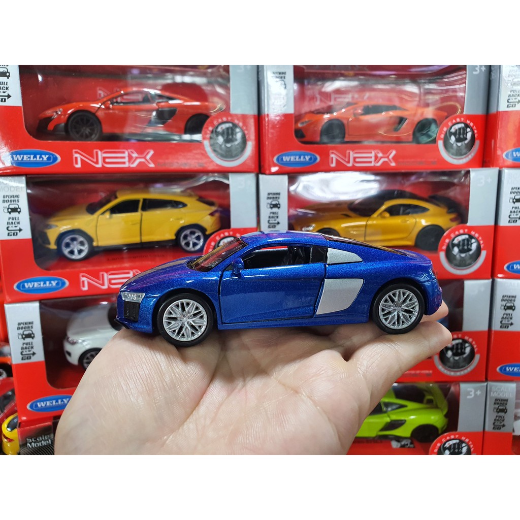 Xe Mô Hình Audi R8 V10 2016 1:34 Welly ( Xanh )