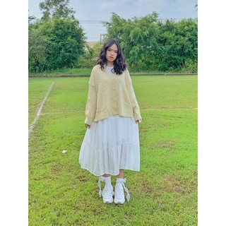 Áo len cardigan cúc dọc trơn