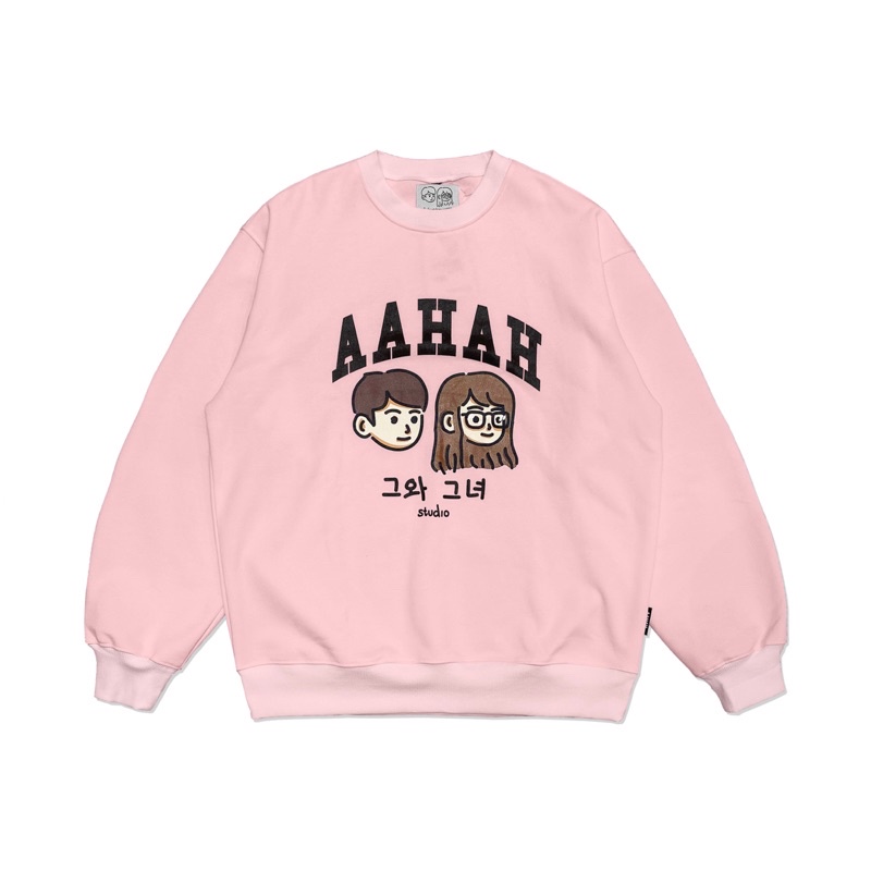 Áo Sweater Nỉ Màu AAHAH Studio Cartoon Form Rộng