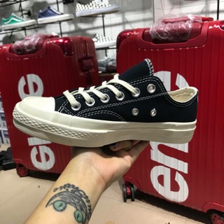 GIẦY THỂ THAO SNEAKER CV CDG ĐEN CỔ THẤP