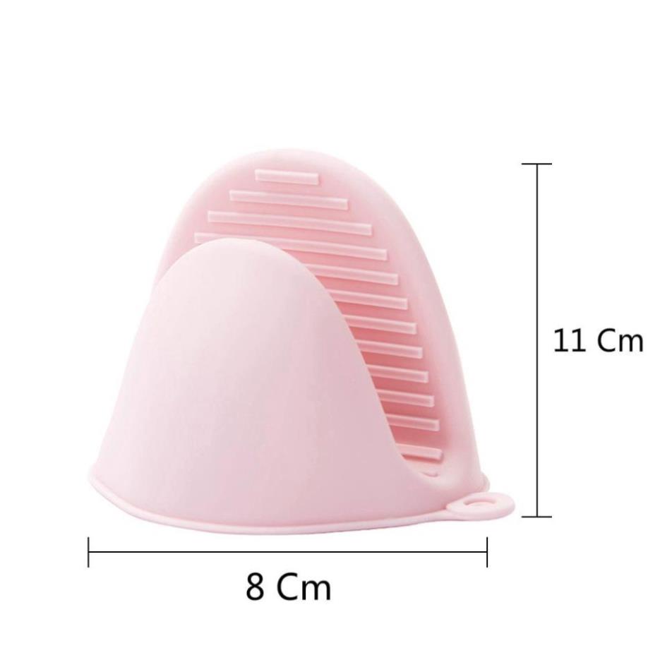 Găng tay cách nhiệt bằng silicon trơn màu tiện dụng cho bếp- K09