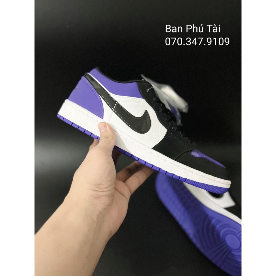 Giày Thể Thao Nam Nữ Jordan 1 Low Tím BERRY, JD Tím BERRY Mẫu cực hot cho Nam Nữ 2022 👟Full Box👟