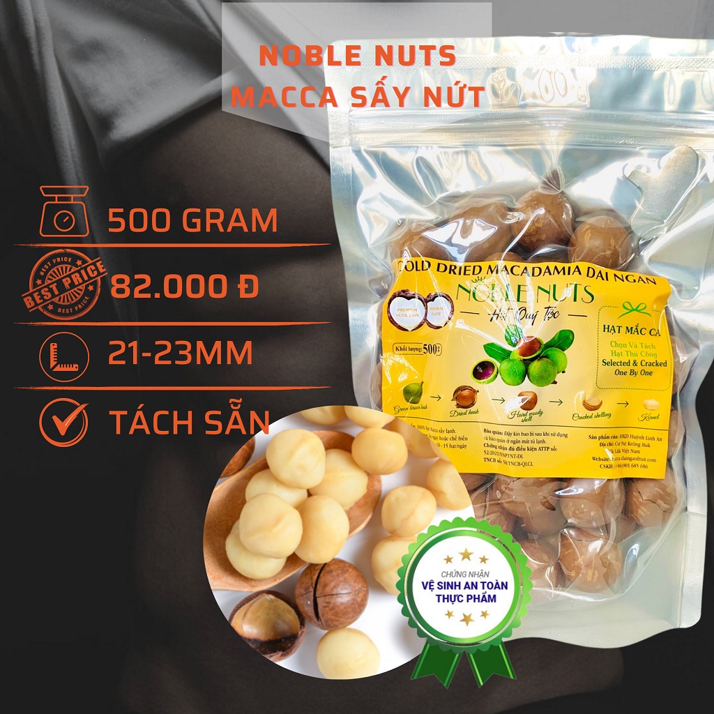 500Gr hạt MACCA tách nứt vỏ Daklak _ Hạt Mắc Ca tách sẵn