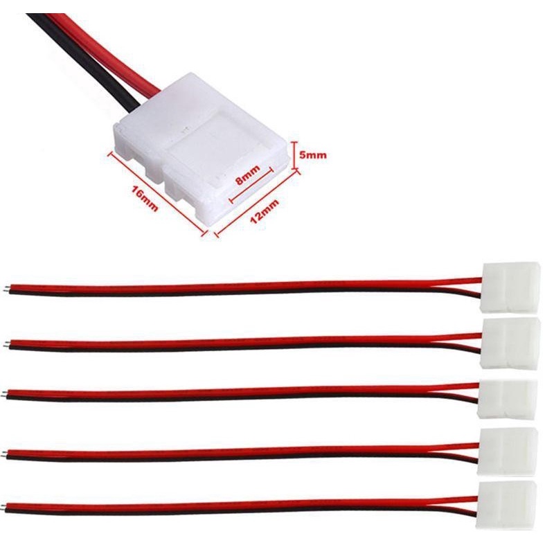 Đầu Kẹp Dây Led Dán 2835,5050,3014 Không Cần Hàn Thiếc, Cáp Kết Nối, Kẹp Nối led thanh nhôm PCB 8mm