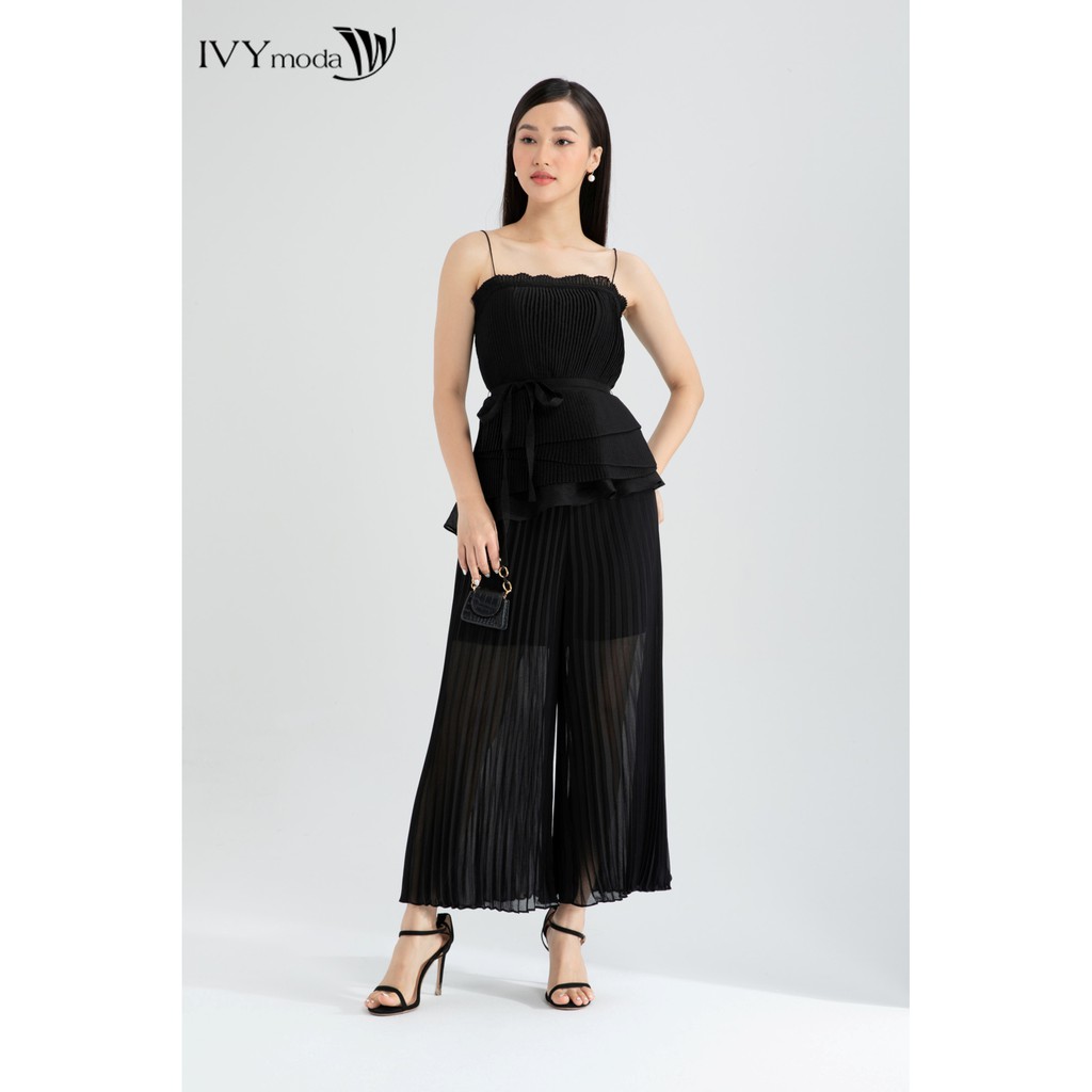 [NHẬP WABRTL5 GIẢM 10% TỐI ĐA 50K ĐH 250K ]Áo 2 dây xếp ly dáng peplum thiết kế IVY moda MS 12B8582