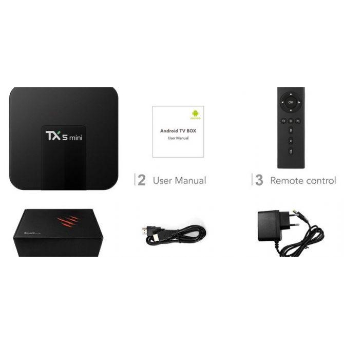 [Hàng nhập khẩu] Android Box TV TX5 Mini S905W RAM 1G Android 7.1 mới nhất 2018 Nâng cấp TV thường thành Smart TV