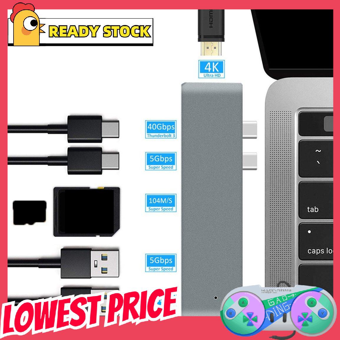 Bộ Chuyển Đổi Hub Usb 3.1 Type-C Sang Hdmi Thunderbolt 3 Usb C Thunderbolt 3.0 Tf Pd Cho Macbook Pro / Air