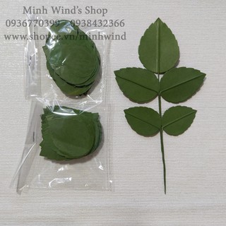 Set 100 lá hồng 3 size to nhỏ ghép lá 5 nhánh cắt sẵn (đọc mô tả)
