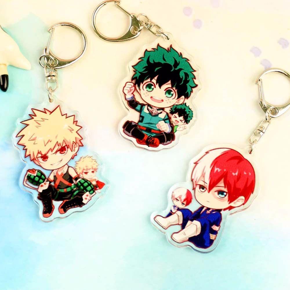 IVORY Móc Khóa Nhựa Acrylic Trong Suốt Hai Mặt Họa Tiết Hoạt Hình My Hero Academia Vui Nhộn