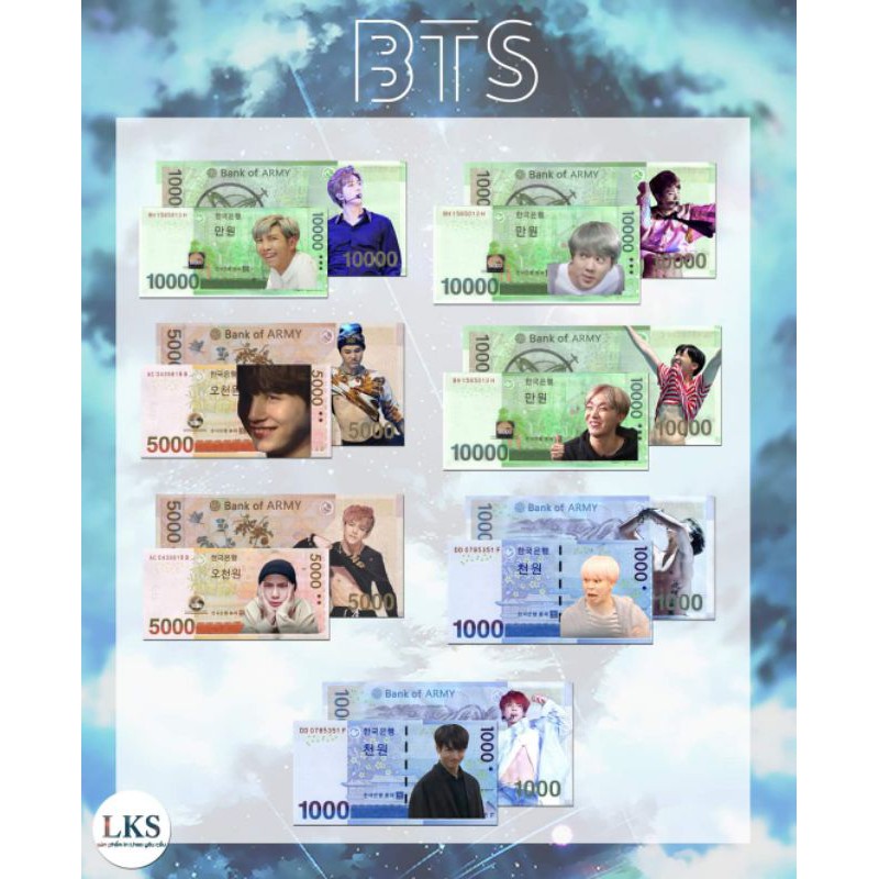 won bts (1 set 7 tờ )