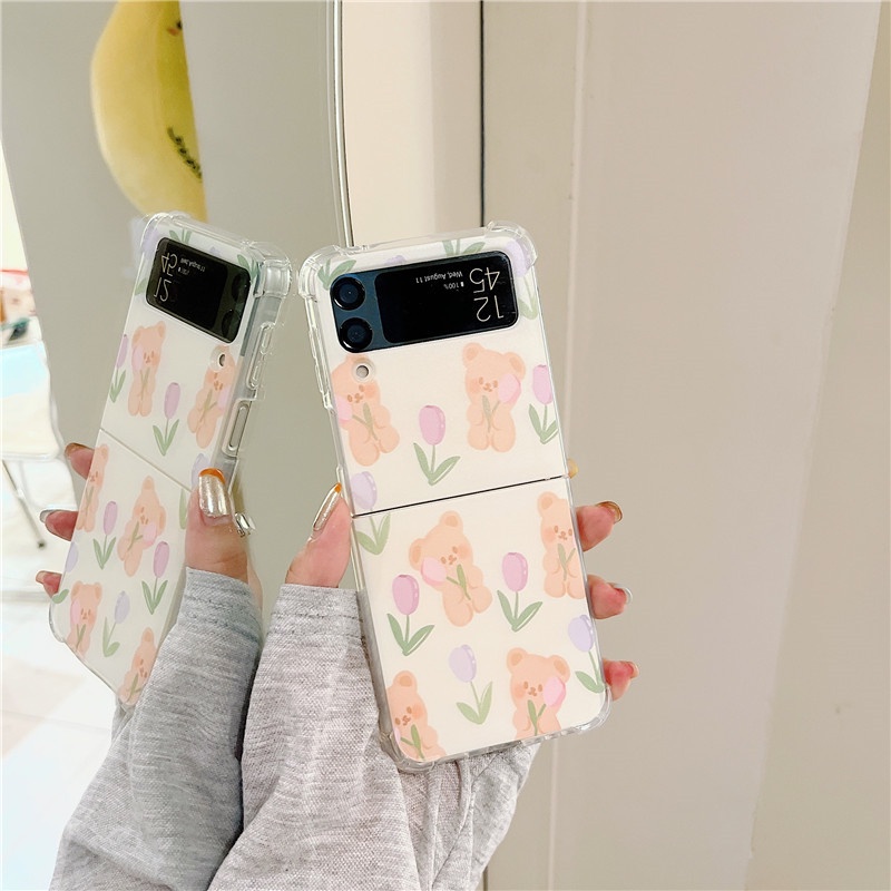 Ốp Điện Thoại Nhám Chống Sốc In Hình Hoa Tulip Dễ Thương Cho Samsung Galaxy Z Flip 3 5G Z Flip 3 Zflip3 Z Flip3