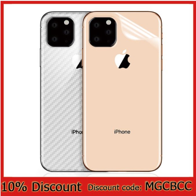 Kính Cường Lực Bảo Vệ Mặt Sau Cho Iphone 11 Pro Xs Max Xr 5s 6 6s 7 8 Se 2020 Plus