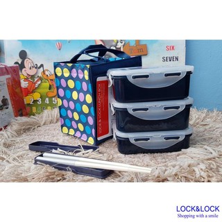 [Lock&lock] Bộ hộp cơm trưa kèm túi giữ nhiệt Lock&Lock HPL814  !