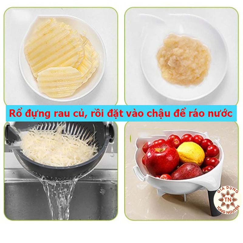 RỔ BÀO GỌT RAU CỦ QUẢ ĐA NĂNG 9 TRONG 1 QUÁ HÓT [RỔ BÀO 9 MÓN]