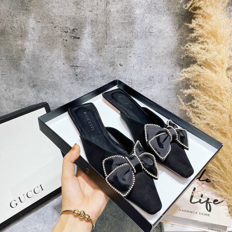 Giay Sục mũi nhọn Yumi store nơ viền xoàn siêu bền đẹp 2022