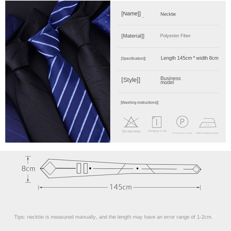 Cà Vạt Nam Bản Rộng 8CM Họa Tiết Sọc Trắng Đen Lịch Lãm