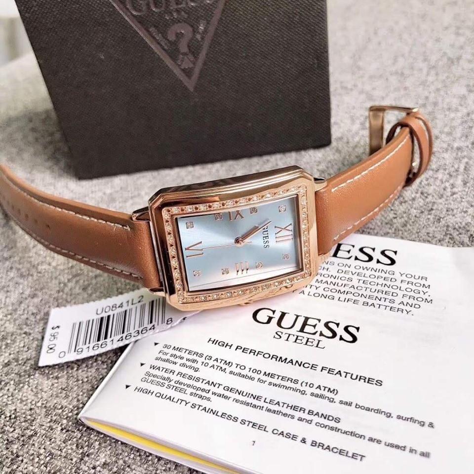 Đồng Hồ Nữ GUESS Stainless Steel and Leather Casual U0841L2