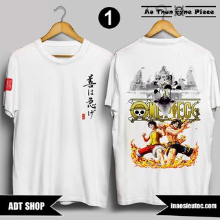 ⚡️freeship⚡️áo thun in hình monkey d. luffy, ace, zoro 2 mặt "cực đẹp, cực ngầu" - áo thun one piece