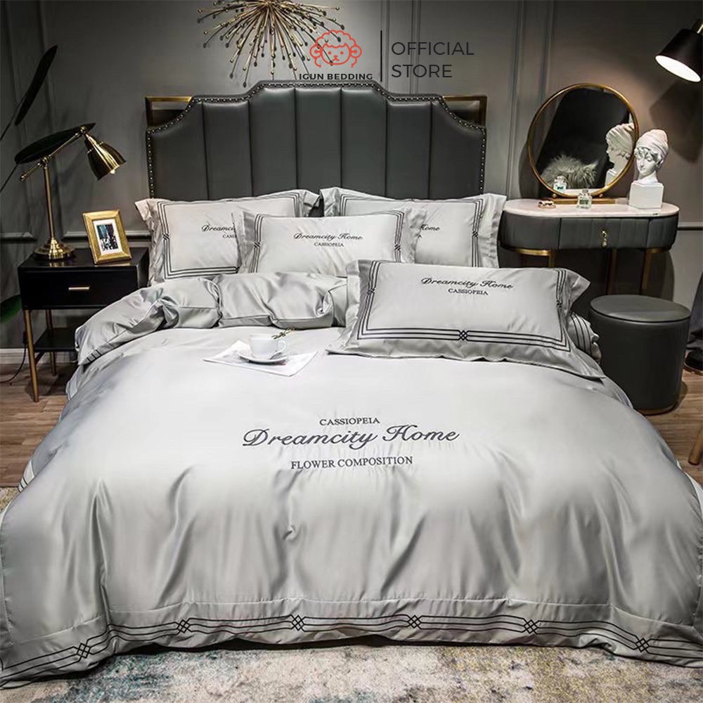 Set ga phi luạ dreamcity IGUN BEDDING drap giường chất mịn, mát (Bộ 4 món)