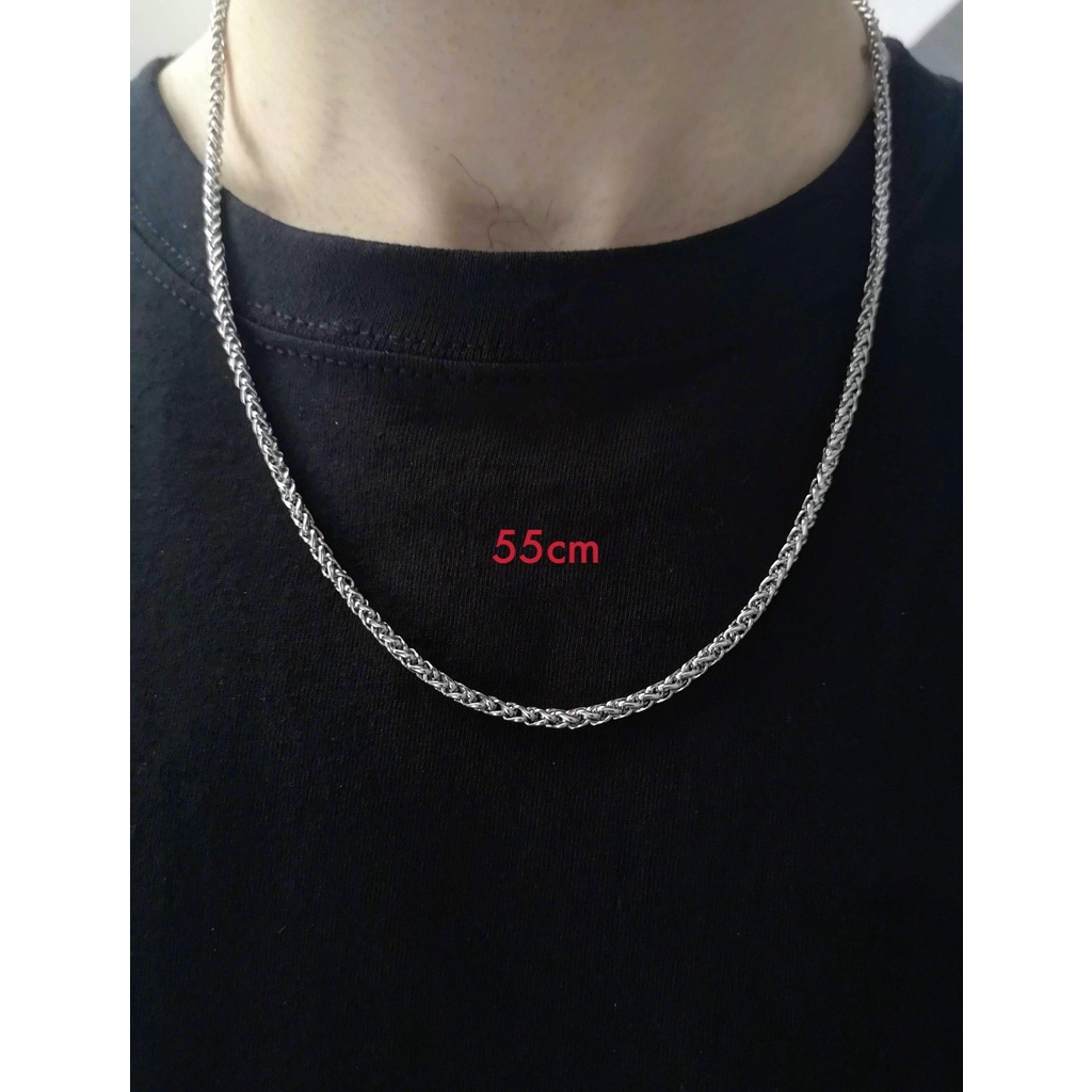 Dây chuyền thép không gỉ tạo kiểu xích xoắn 3mm thiết kế Đơn Giản phong cách Hip hop dành cho nam nữ Unisex