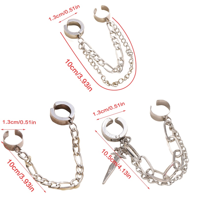 Khuyên Kẹp Vành Tai Hai Lớp Tua Rua Không Cần Xỏ Lỗ Cho Nữ