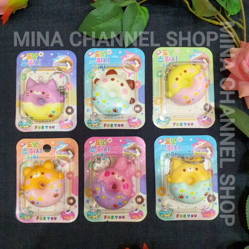 Squishy mini chính hãng Donut thú giá rẻ có hộp mềm thơm chậm tăng