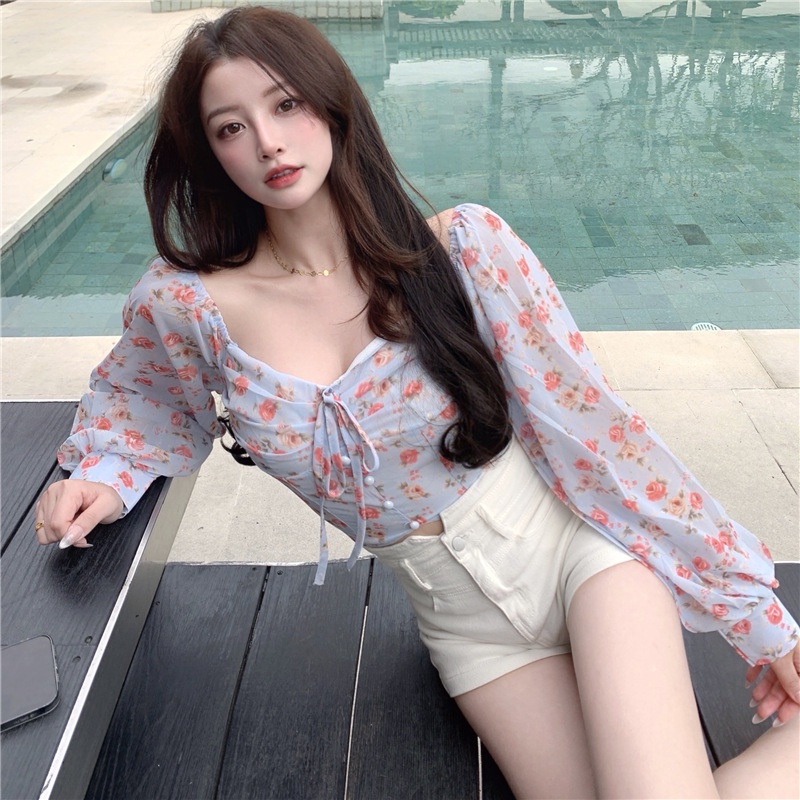 Áo Trễ Vai In Hoa Xinh XắN Cho Nữ