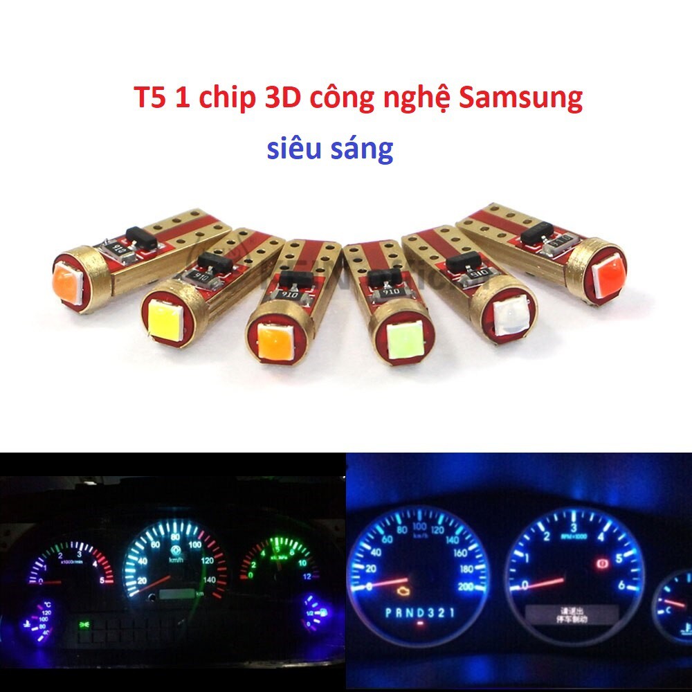 (Chip Samsung 3D)1 bóng Led T5 chip Samsung 3D báo số, kim, đồng hồ xe máy, ô tô