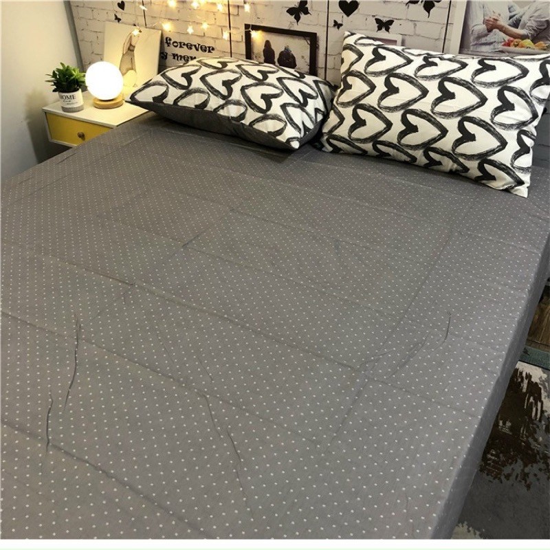 Bộ chăn ga gối poly cotton - Tim sơn ( Không kèm ruột )