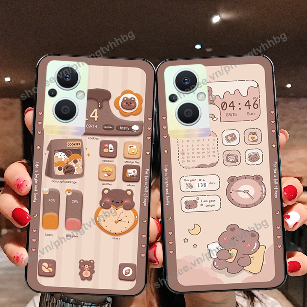 Ốp lưng Oppo Reno7 /  Reno 7Z 5G / Reno 7 gấu,thỏ trắng , đồng hồ dễ thương cute cực đẹp