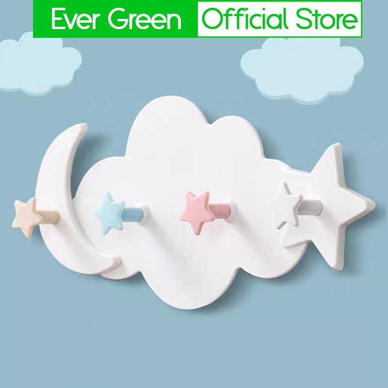 Móc treo tường hình đám mây siêu chắc chắn, móc treo đồ Decor nhà cửa EVERGREEN