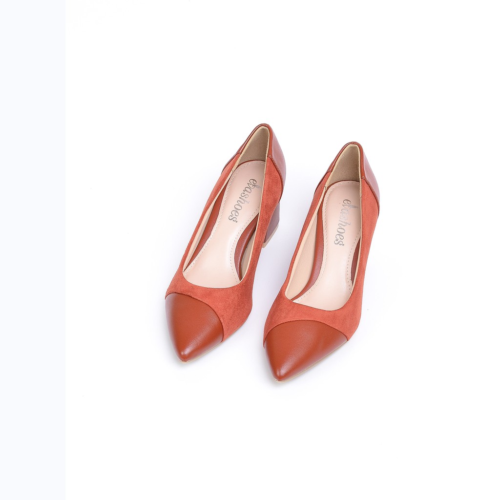 [Mã BMBAU50 giảm 7% tối đa 50K đơn 99K] Giày Cao Gót Đế Vuông Da Lộn Mũi Nhọn 5cm Evashoes