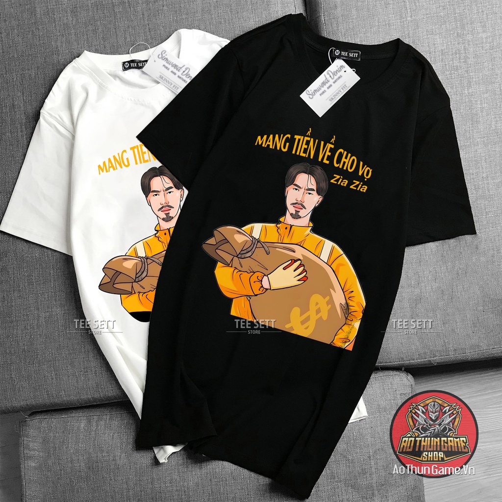 Áo thun nam nữ mang tiền về cho mẹ phông cotton co giãn thoáng mát, áo mang tiền về cho vợ, mang vợ về cho mẹ đen trắng