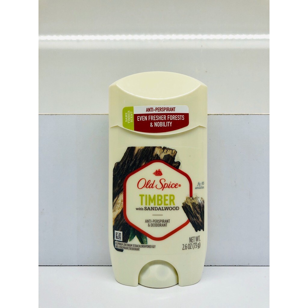 Lăn Sáp Khử Mùi Old Spice TIMBER ANTI PERSPIRANT 73g ( Sáp Trắng )