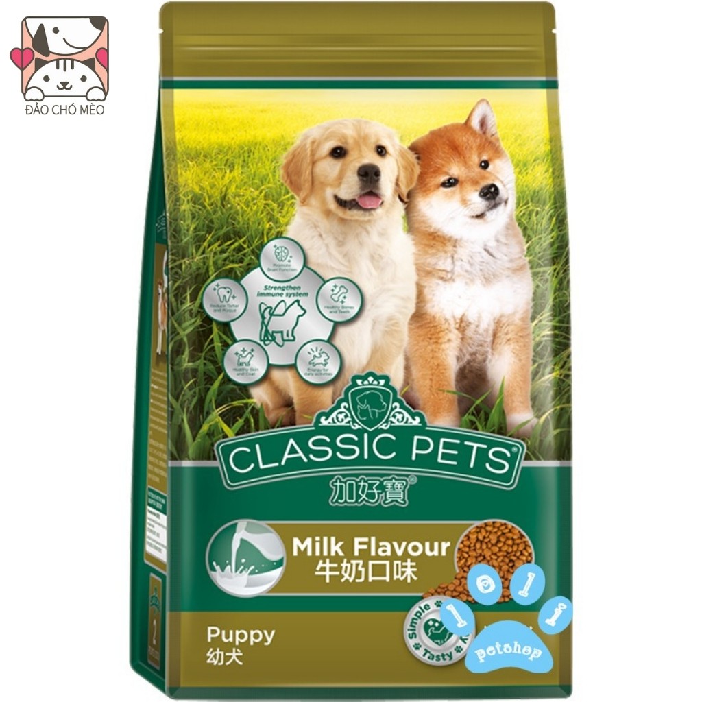 Thức ăn hạt cho chó con Classic Pets vị sữa hạt khô gói 400G - Đảo Chó Mèo