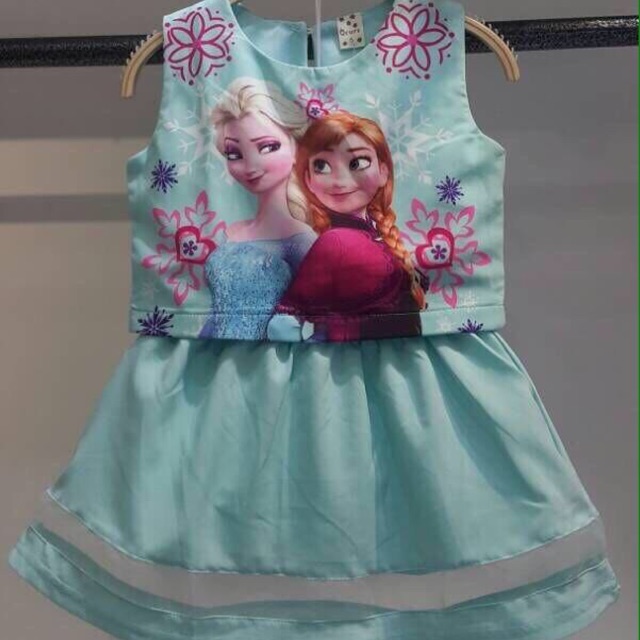 Bộ áo sơ mi không tay công chúa Frozen có váy Fosen Blue