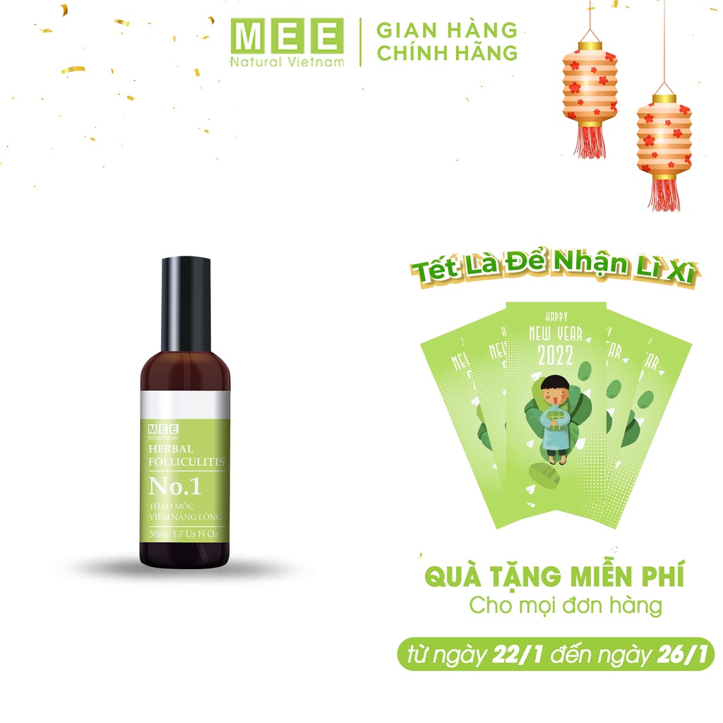 Xịt mụn lưng, thảo mộc giảm mụn lưng, mụn trứng cá, mụn body MEE NATURAL Acne Body Spray 50ml