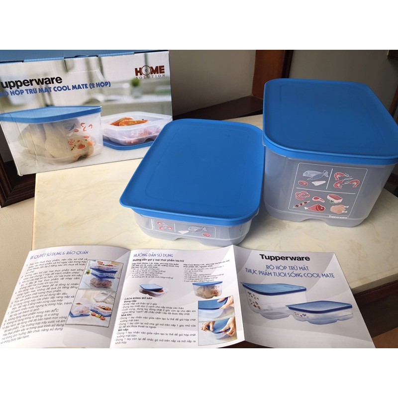 coolmate 2 hộp đông mềm 1.8L 4.4L cool mate tupperware