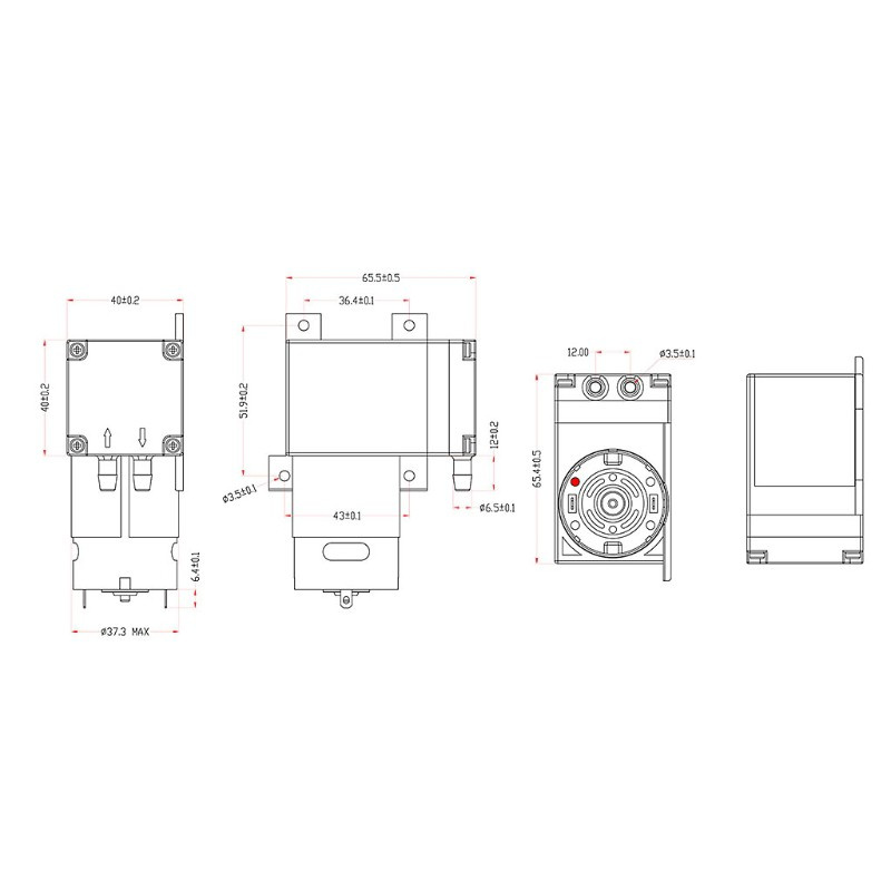 Máy Bơm Chân Không Mini 12v 8l / Phút Áp Suất Cao Giá Đỡ