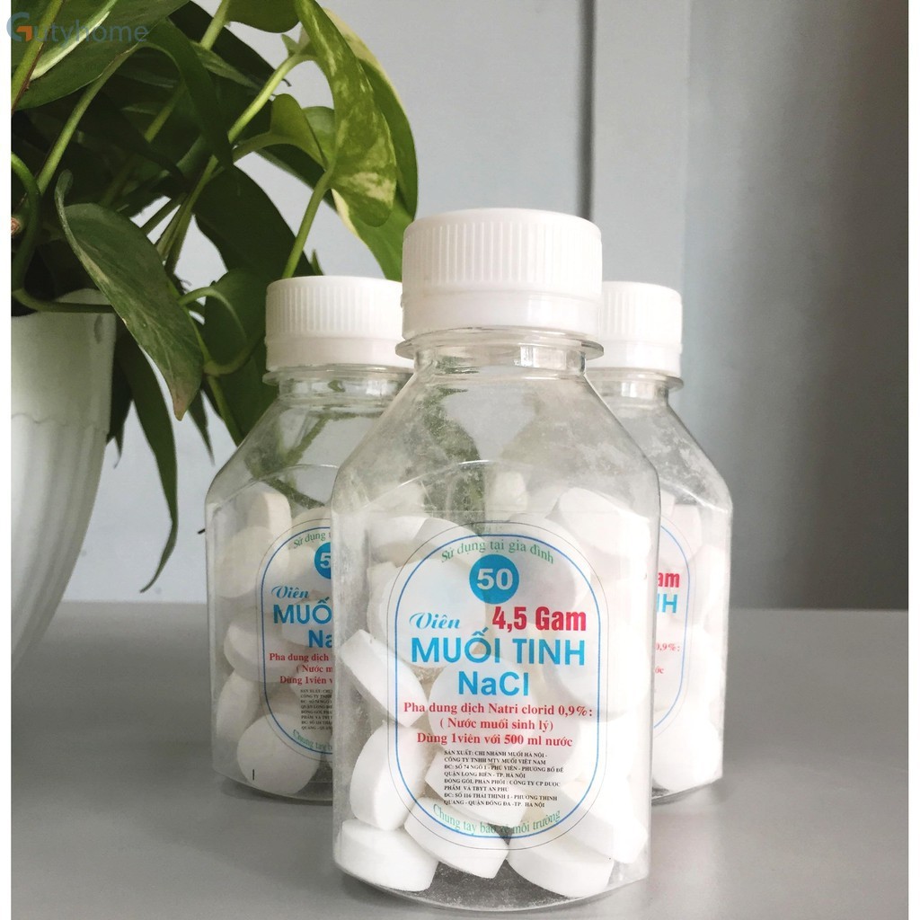 Viên muối tinh NaCl 0,9% - Pha súc miệng (Lọ 25 Viên)