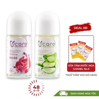 Lăn Khử Mùi Nữ iCARE 50ml - Ngăn mùi cơ thể 48H, không gây ố vàng - Lăn nách nữ CHÍNH HÃNG