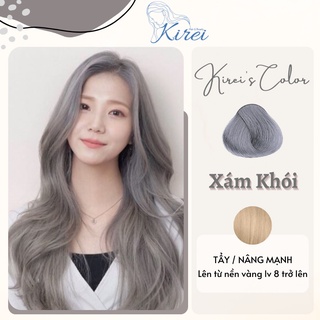 Thuốc nhuộm tóc màu XÁM KHÓI kèm thuốc tẩy tóc Kirei Hair, KireiHair, KIREIHAIR