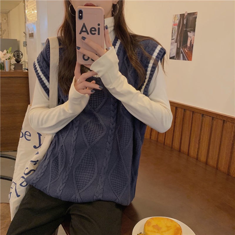 Áo Len Không Tay Cổ Chữ V Phong Cách Hàn Quốc Cho Nữ | BigBuy360 - bigbuy360.vn