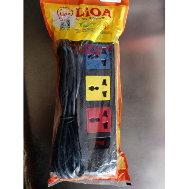 Ổ CẮM ĐA NĂNG LIOA 3D32N (3 LỖ 3 Ổ - DÂY 3M) - MÀU ĐEN
